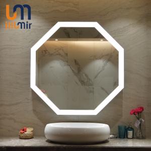 Buy cheap Aluminum Frameless Hexagon Led Intelligent Natural Warm Wall Mounted Smart Anti-fog Touch Screen Bathroom Mirror from wholesalers