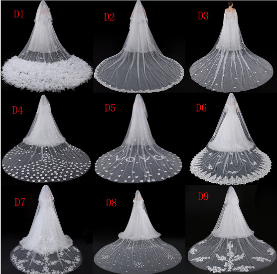 Buy cheap Long drag lace veil, Europe and the United States pure white bud silk yarn, around the shoulder of the beautiful long from wholesalers