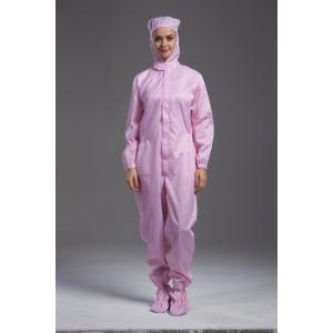Buy cheap Anti static autoclavable sterilization ESD cleanroom pink coverall with hood in the class 100 workshop product