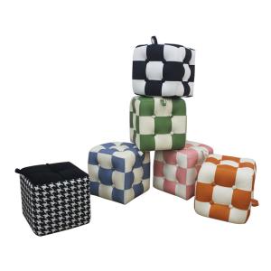 Buy cheap Colorful Lattice Fabric Sponge Minor Chair Household Commercial PU Small Stool from wholesalers