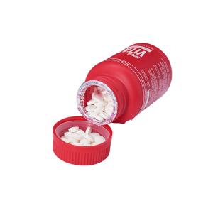 Empty White / Red PE 250ml Plastic Vitamin Bottles With PP CRC Cap Pill Storage