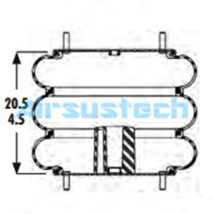 China 3B14-455 Rubber Goodyear Air Spring Air Fitting 1/4 NPTF Rubber Bellow 556-33-8-335 For Lifting on sale