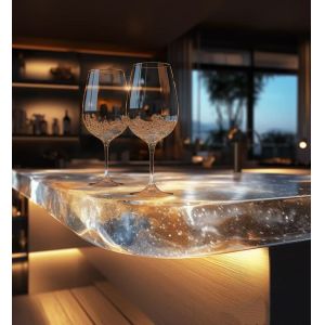 Elegant Modern Design Reception Desk Luxurious Stone-Finished Hotel Lobby Front