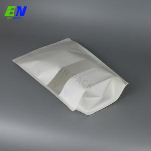Buy cheap Plain Stand Up Resealable Food Grade White Kraft Paper Bags With Window For Snack from wholesalers