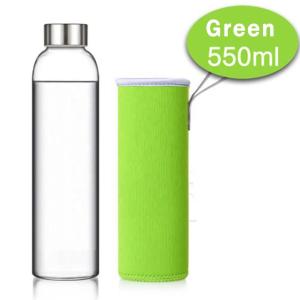 Buy cheap 550ml Juice Glass Drinking Bottles With Protection Sleeve from wholesalers
