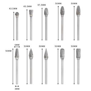 Buy cheap 10PCS Dremel 3*3mm Solid Tungsten Carbide Rotary File Burr Set with Bidentate Pattern from wholesalers
