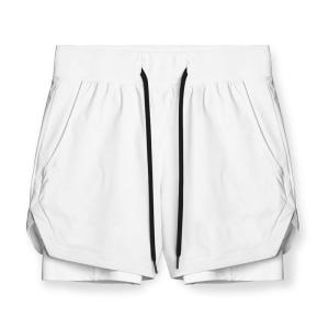 Buy cheap 2 In 1 Double Layer Sports Mens Gym Shorts Custom LOGO 5 Inch Fitness Workout Shorts from wholesalers