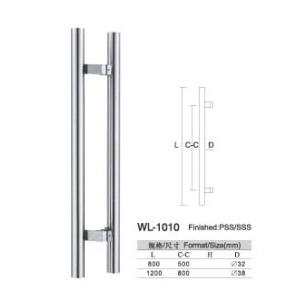 Buy cheap entry door handles set L800 Round glass door handle pull and push WL-1010 chrome Stainless Steel from wholesalers