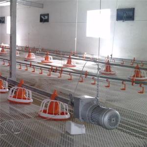 Buy cheap Automatic Poultry Broiler Pan Feed Feeding System for floor ground farm house China factory from wholesalers