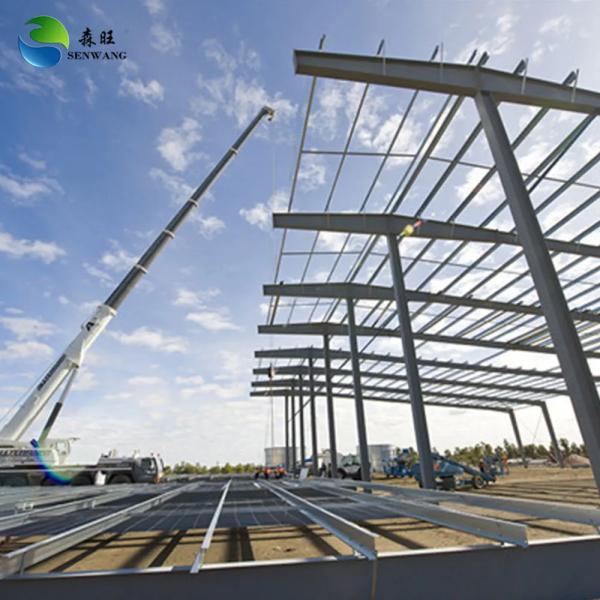 Quality Highly Waterproof Steel Frame Warehouse with Customizable Roof Pitch and One-Stop Service for sale