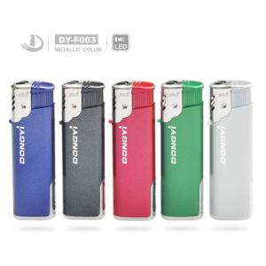 Plastic Refillable Windproof Lighter with LED Lamp Refillable and LED Lamp
