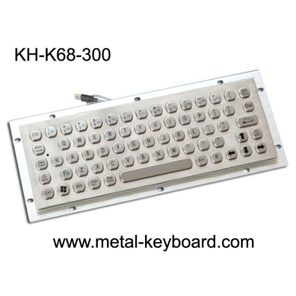 Vandal Resistance Metal Computer Keyboard / 65 Keys Touchpad Stainless Steel