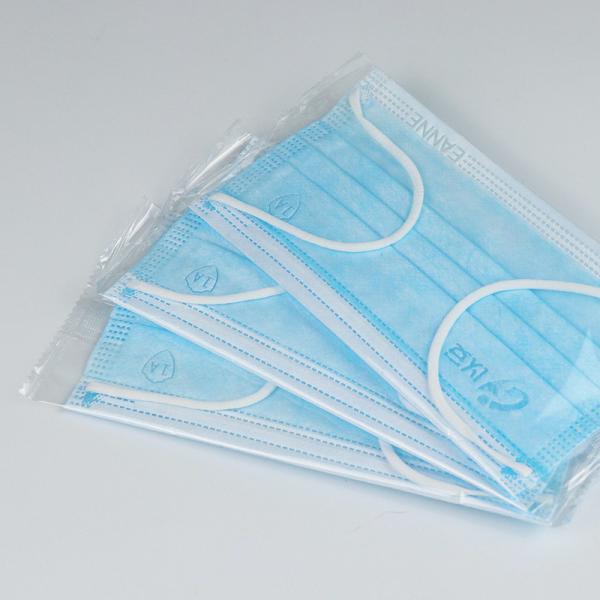 Quality Blue Non Woven No Irritation 3 Ply Individual Packaging Face Masks for sale