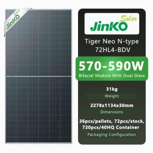 Buy cheap Jinko Monocrystalline PV Module Tier 1 Solar Panels 570w 575w 580w 585w 590w with IP68 Rated Junction Box from wholesalers