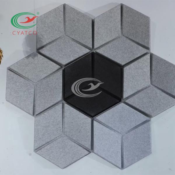 3D Lightweight Hexagon Sound Tiles , Odorless Hexagonal Acoustic Wall Panels