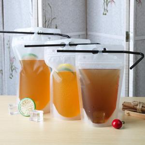 Custom clear transparent reusable and disposable plastic stand up drinking fruit