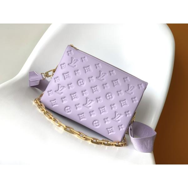 Sunflower Monogram Embossed Custom Branded Bags Coussin PM Louis Vuitton Puffy Lambskin