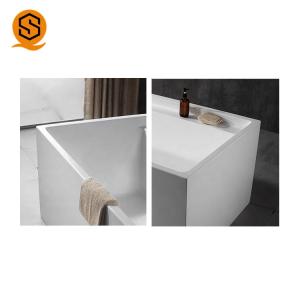 Seamless Joint Square Stone Bathtub Artificial GMC Waterproof 170x80cm