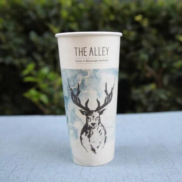 Disposable Single Paper Cup 32oz 970ml PLA coating can be naturally degraded