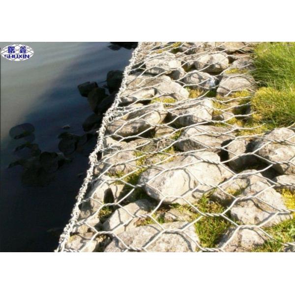 Quality PVC Coated Stone Filled Gabions , Stone Retaining Wall Gabion Cages for sale