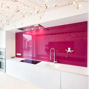 Buy cheap 3mm-19mm Colored Black Lacquered Glass Kitchen Splash Back Glass Custom Splashback Toughened Glass Easy Clean / Maintain product