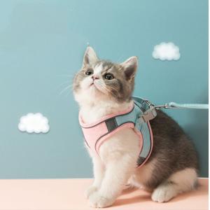 Buy cheap ABS Adjustable Cat Harness Reflective Pet Vest Pink Comfort from wholesalers