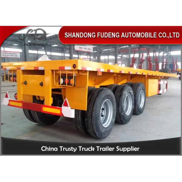 Quality 2 Axles / 3 Axles Flatbed Semi Trailer With Bulk Head / Front Wall Equipped for sale