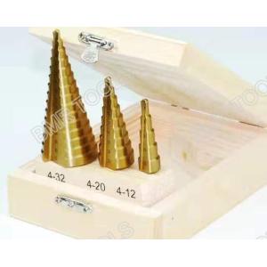 Hot Sells HSS 4241 Ti-Coating Straight Step Drill Bit Set-3pcs set packed with