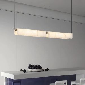 Buy cheap Linear Marble Pendant Light Modern Home Decor Restaurant Chandelier Customized Luxury Alabaster Lamp from wholesalers