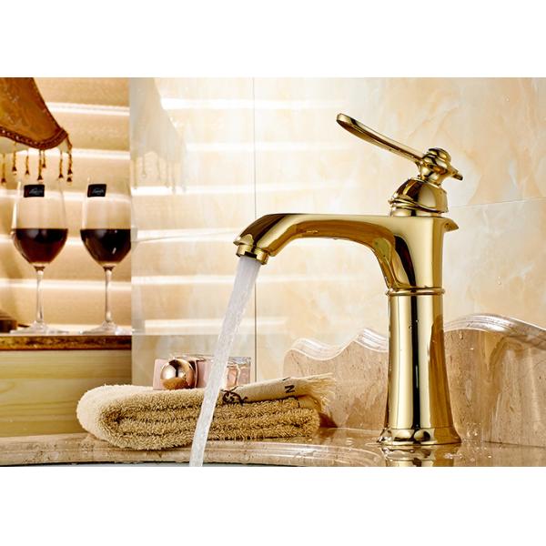 Quality Luxury Style Gold Bathroom Faucet ROVATE Special Three Layers Construction for sale