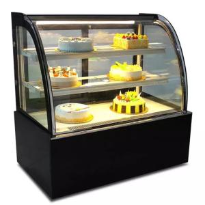 Curved Glss Door Built In Heating Wire Bakery Display Showcase With Marble