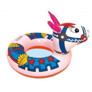 Customized funny carton inflatable swimming ring with vivid animals head