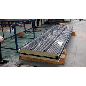 PPGI Steel Rock Wool Sandwich Panel For Roofing Iron Grey Color