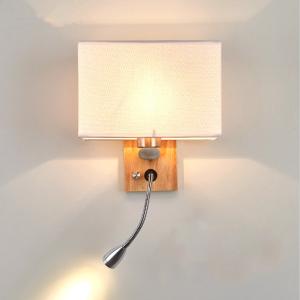 Bedside lamp solid wood aisle lamp simple study lamp light background wall