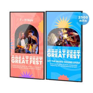 High Brightness Hanging Shop Window LCD Advertising Screen with Double Sided