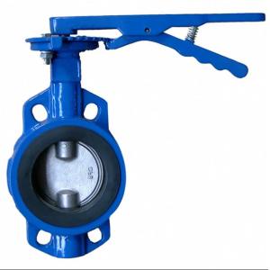 Buy cheap Cast Iron Manual Soft Seal Wafer Type Butterfly Valve 6 Inch Handle Lever from wholesalers
