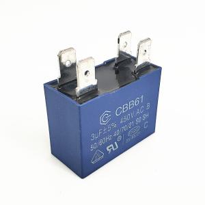 Buy cheap 450V 3.0UF Fan Motor Run Capacitor CBB61 Four Quick Connect Terminal Protected 10000AFC from wholesalers