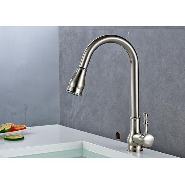Quality ROVATE Pull Down Nickel Brushed Kitchen Faucets Water Filter Compact Size for sale