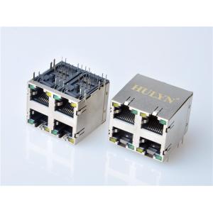 HULYN RJ45Jack, Shielded RJ45 Modular Jack Connector,with LEDs, 2x2 Ports,RJ45