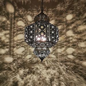 Buy cheap Moroccan Exotic Retro Vintage Pendant Lights Led E27 Iron Art Hollow dinner table chandelier(WH-DC-44) from wholesalers