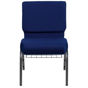Buy cheap Custom Iron Frame Church Chairs with Navy Blue Fabric from wholesalers