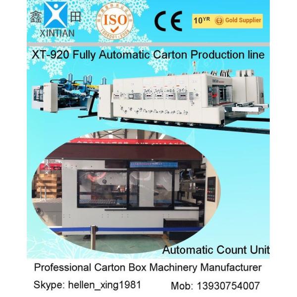 Fully Automatic Inline Flexo Carton Box Printer Slotter Die Cutter with Folder