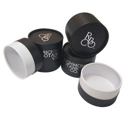 Buy cheap Embossing Black Paper Tea Cylinder Packaging Biodegradable Dustproof from wholesalers