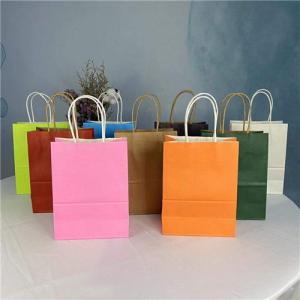 Buy cheap Grocery White Brown Kraft Paper Gift Bag With Handle from wholesalers