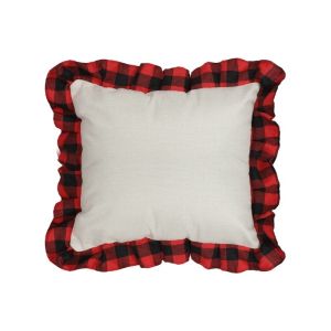 Double Sided Sublimation Pillow Case Blanks Printed Plaid Cotton Linen