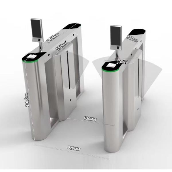 Quality Slim Body Soft Wing 600mm RS485 Retractable Flap Barrier for sale