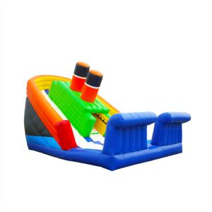 Buy cheap Orange And Green Inflatable Slides With White Sliding Surface from wholesalers