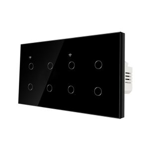 Buy cheap 157 Type 8gng White Black Smart Light Switch Glassy Remote Control Wifi Switch For Home Support Google Assistant Voice from wholesalers