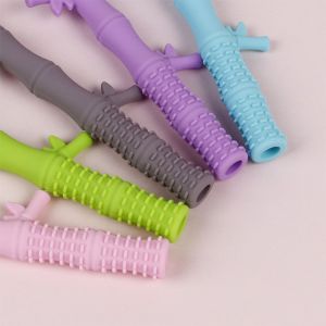 Teething Stick Toy For Baby Teether Food Grade Bamboo Design Teething Tube