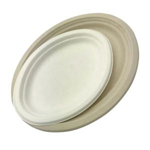 Buy cheap 100 Compostable Oval Fruit Food Paper Bagasse Sugarcane Biodegradable Plates from wholesalers